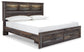 Drystan  Bookcase Bed With 2 Storage Drawers With Mirrored Dresser And 2 Nightstands