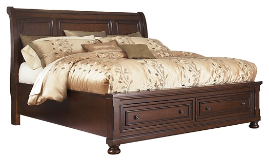 Porter  Sleigh Bed With Mirrored Dresser, Chest And Nightstand