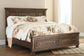 Flynnter  Panel Bed With 2 Storage Drawers With Mirrored Dresser And Chest