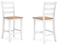 Gesthaven Counter Height Dining Table and 2 Barstools