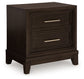 Neymorton California King Upholstered Panel Bed with Mirrored Dresser, Chest and Nightstand