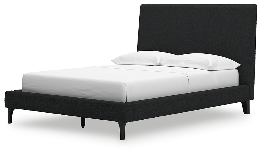 Cadmori Full Upholstered Bed with Mirrored Dresser and 2 Nightstands