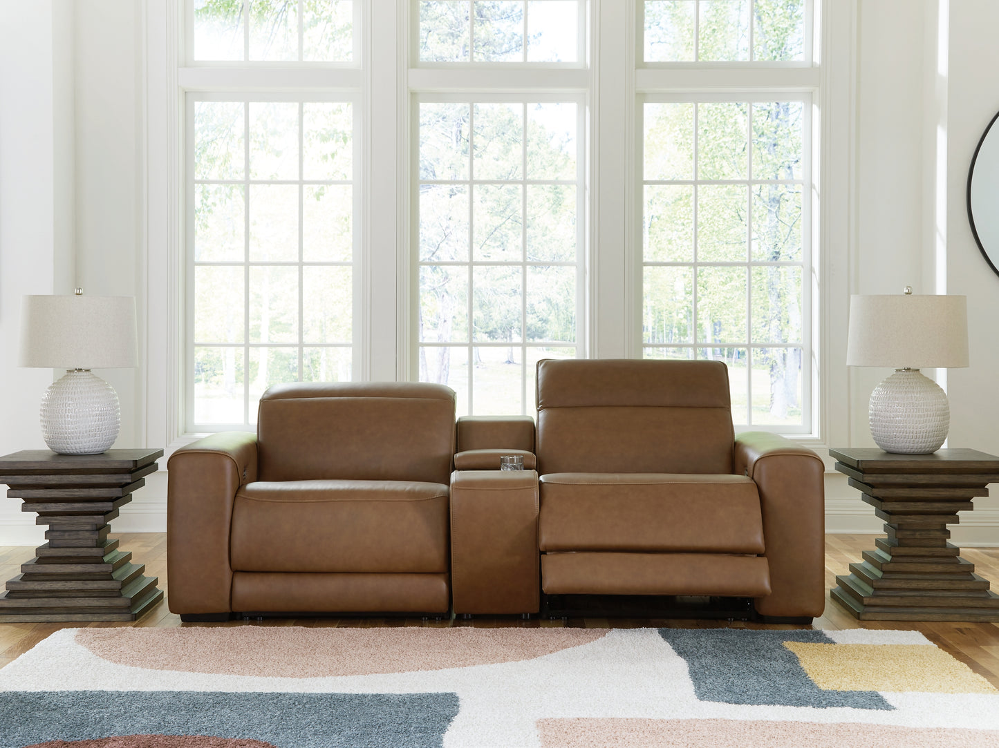 Magic Man 2-Piece Power Reclining Sectional Loveseat with Console