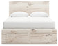 Lawroy Queen Panel Storage Bed with Mirrored Dresser and Nightstand