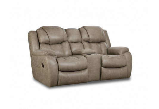 182- Reclining Console Loveseat - Mushroom