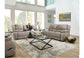 187 Power Double Reclining Power Sofa- Nickel