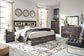 Drystan King/California King Bookcase Headboard with Mirrored Dresser, Chest and 2 Nightstands