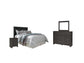 Brinxton Queen/Full Panel Headboard with Mirrored Dresser and 2 Nightstands