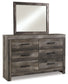 Wynnlow King Panel Bed with Mirrored Dresser and Nightstand