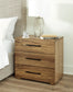 Dakmore King Upholstered Bed with Mirrored Dresser and 2 Nightstands