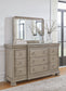 Lexorne Queen Sleigh Bed with Mirrored Dresser, Chest and 2 Nightstands