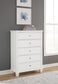 Fortman Full Panel Bed with Mirrored Dresser, Chest and 2 Nightstands