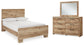 Hyanna Full Panel Bed with Mirrored Dresser