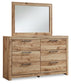 Hyanna King Panel Bed with Mirrored Dresser, Chest and Nightstand