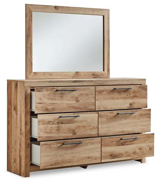 Hyanna King Panel Storage Bed with Mirrored Dresser and Chest