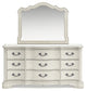 Arlendyne King Upholstered Bed with Mirrored Dresser, Chest and Nightstand