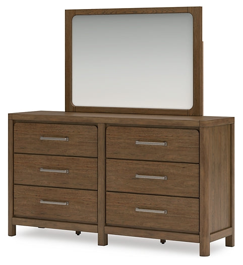 Cabalynn California King Panel Bed with Storage with Mirrored Dresser, Chest and Nightstand