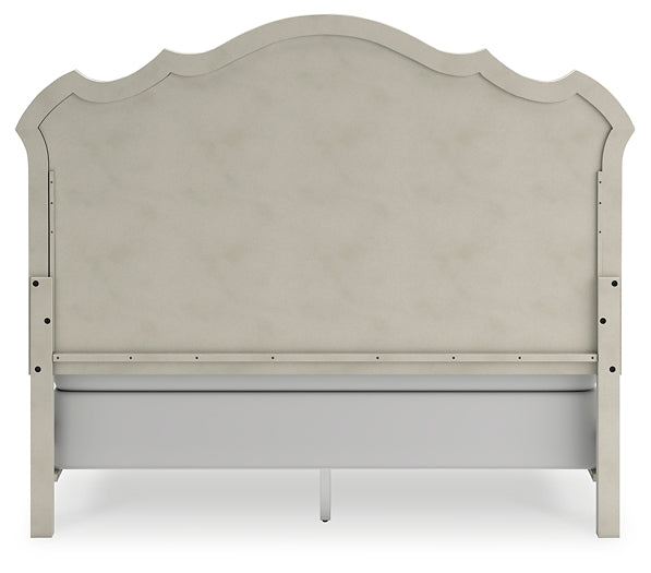 Arlendyne King Upholstered Bed with Mirrored Dresser, Chest and Nightstand